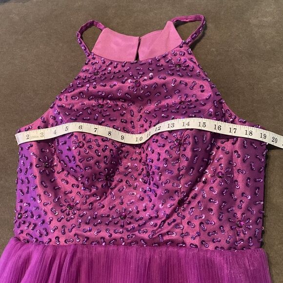 Women’s Short Purple Halter Neck Beaded Prom Party Homecoming Dress Size 14 NEW - Picture 11 of 12